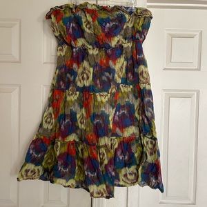 Women’s XXL multi colored tube top dress with elastic band